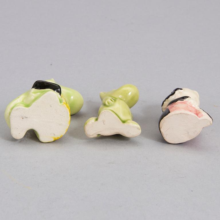 Three ceramic 'Moomin' figurines by Signe Hammarsten-Jansson, 1950's.