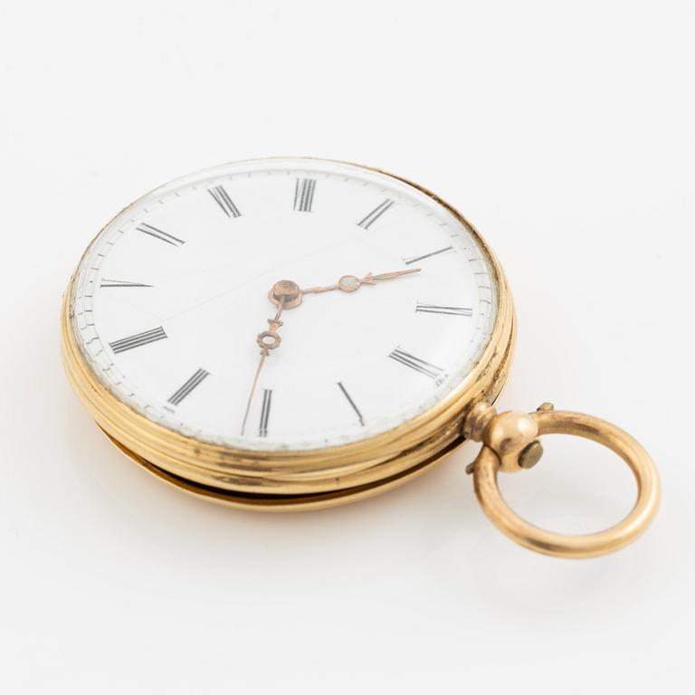 Pocket watch, 18K gold, 37 mm.