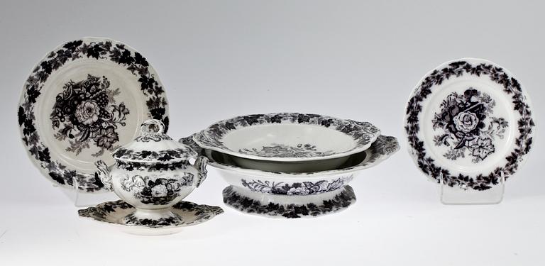 MATSERVISDELAR, 58 delar, flintgods. Rörstrand.