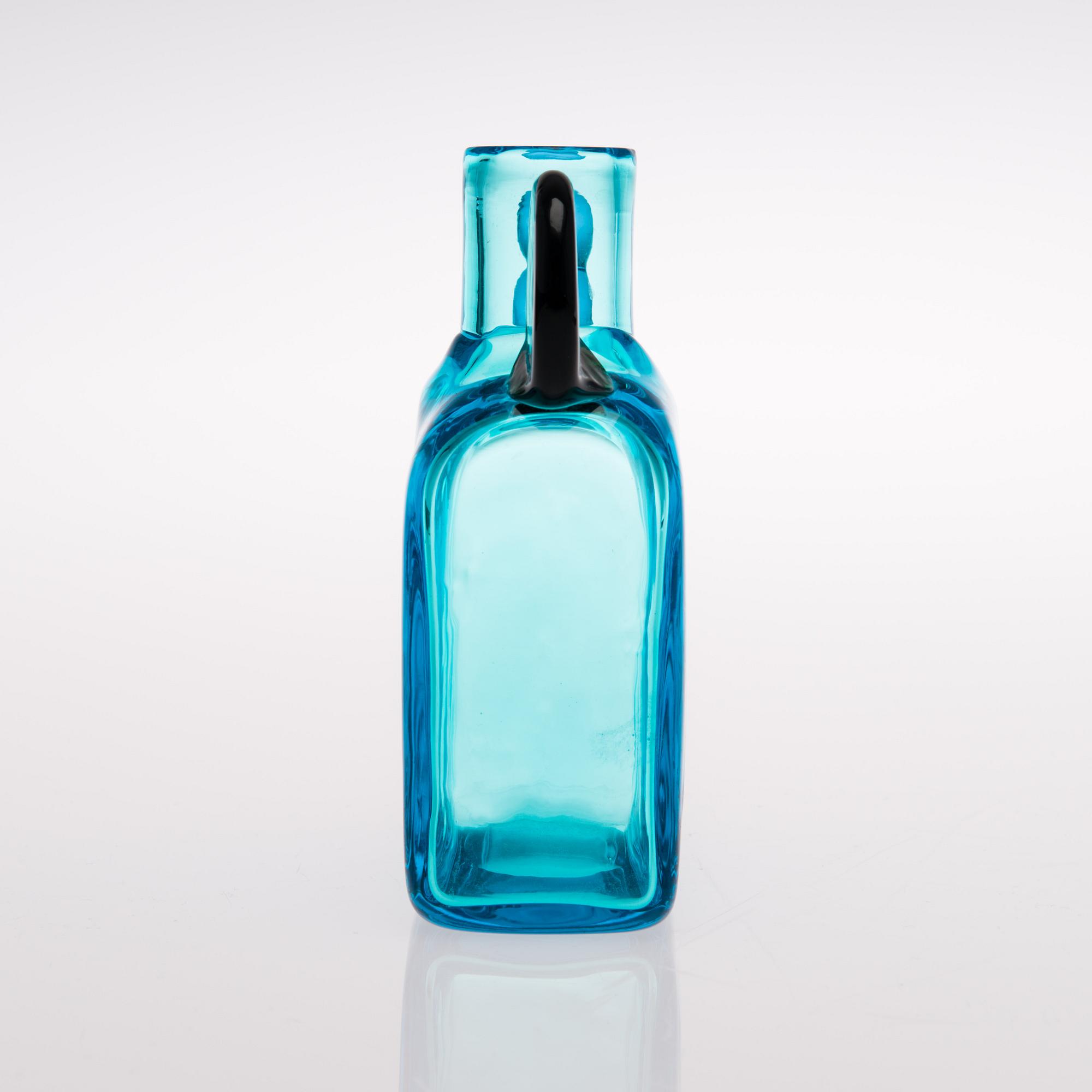 OIVA TOIKKA, POMPOM FLASKA. Signerad Oiva Toikka Nuutajärvi Notsjö. Tidigt 1970-tal.