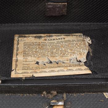 A early 20th century Underwood typewriter.