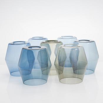 Tapio Wirkkala, glaskupor, 7 st, Iittala 1960-tal.