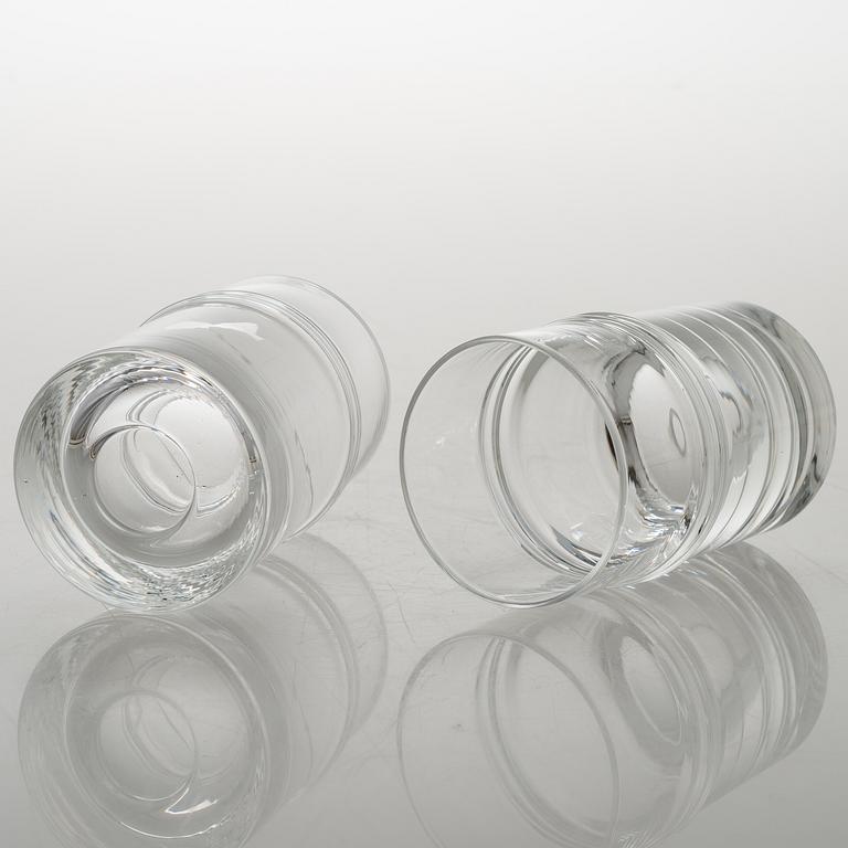 TIMO SARPANEVA, set of 10 drinking glasses and a jug, 'Ripple' 2054 for Iittala.