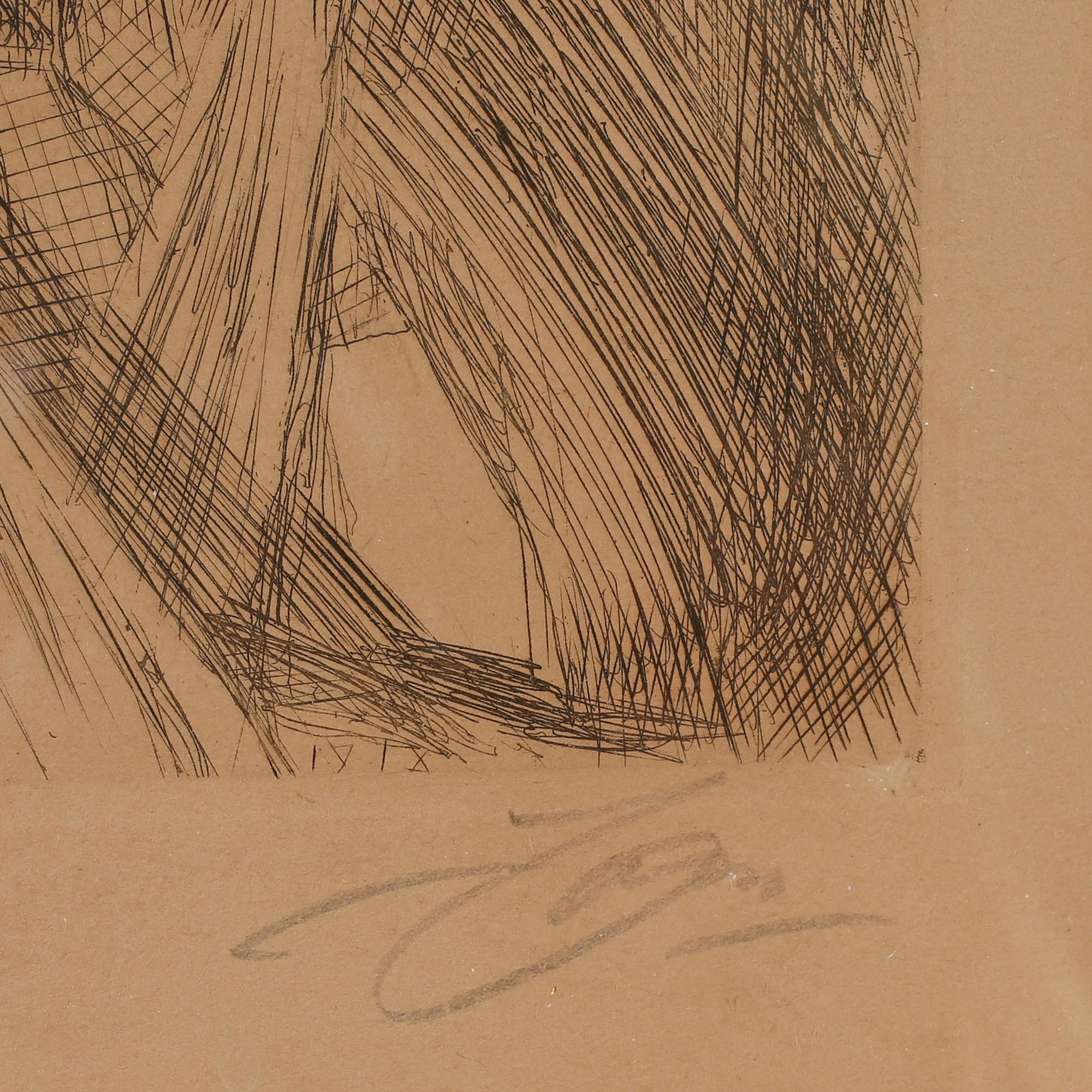 ANDERS ZORN, etsning, "Gulli II", signerad med blyerts, signerad och daterad 1918 i plåten.