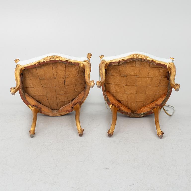 Armchairs, a pair, France, 19th century.