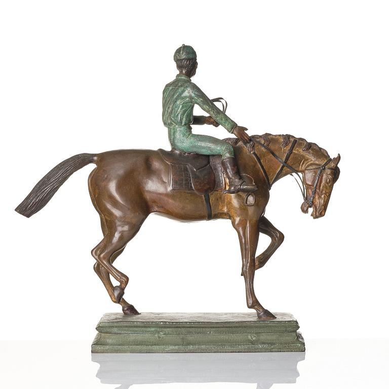 Skulptur, patinerad brons.