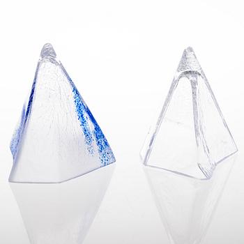 SINI MAJURI, two glass sculptures signed Sini Majuri 2018.