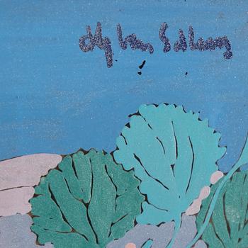 ALY BEN SALEM, mixed media on glass, signed.