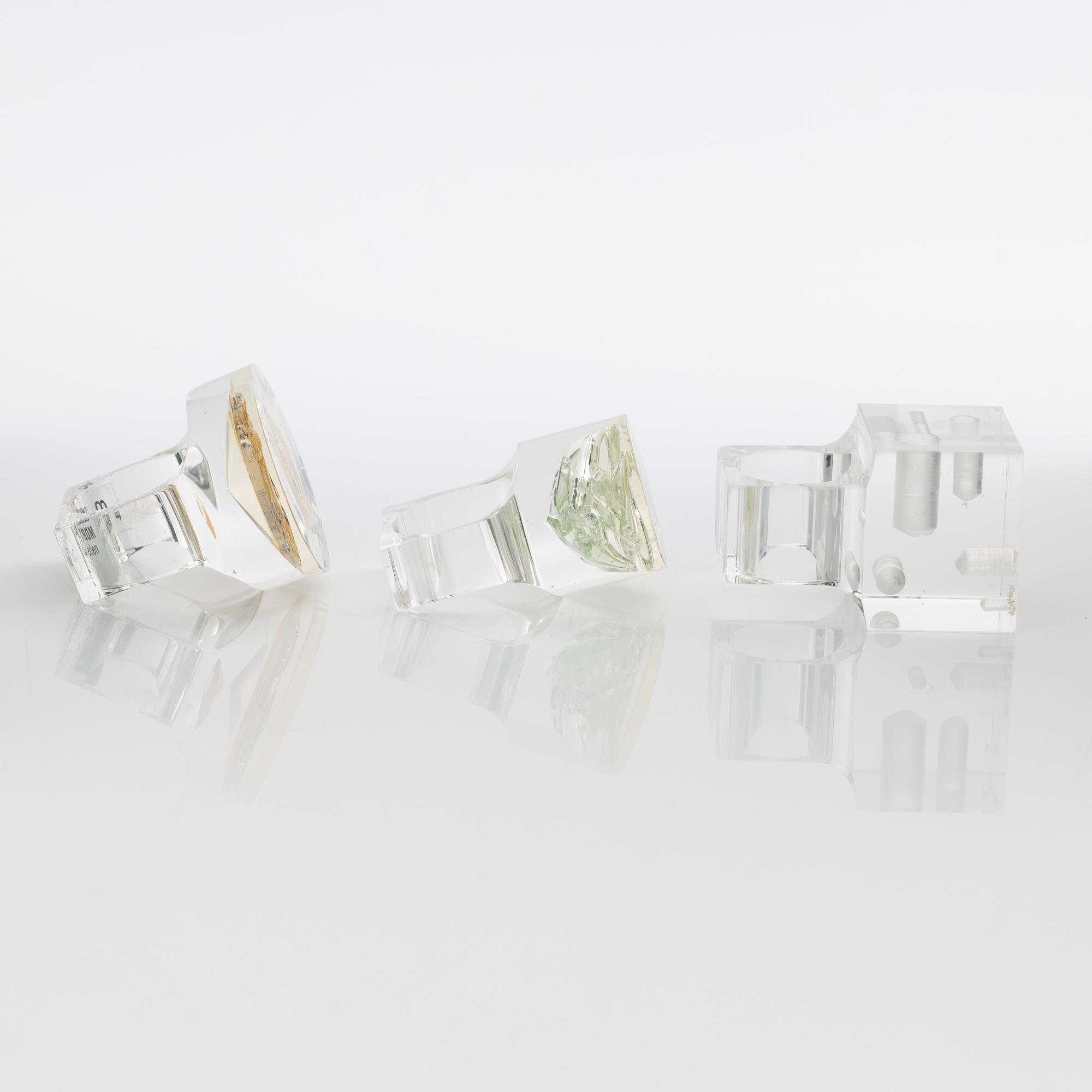 Siv Lagerström, three acrylic rings, 1970s.
