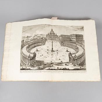 44 magnifika dubbelsidiga planscher från Rom, 1763.