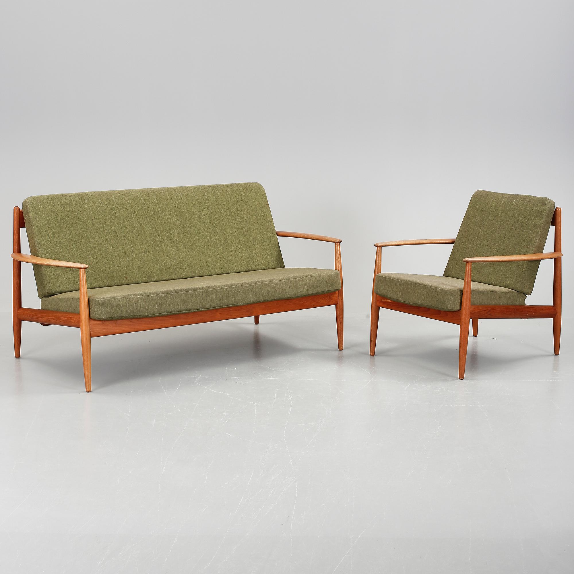 SOFFA och FÅTÖLJ, Grete Jalk, France & Daverkosen, Danmark 1960-tal.