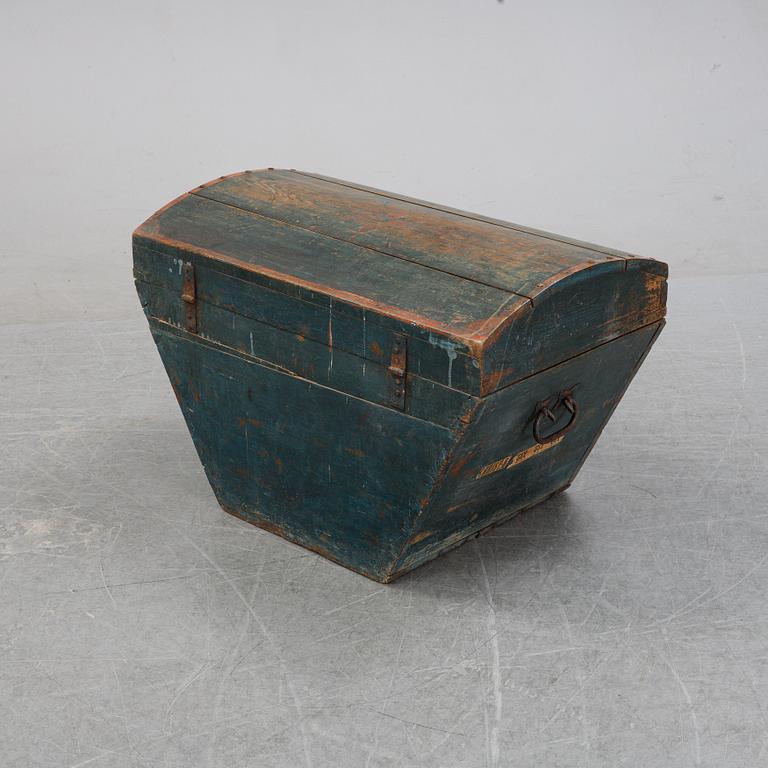 A Swedish painted chest, possibly from Hälsingland, dated 1825.