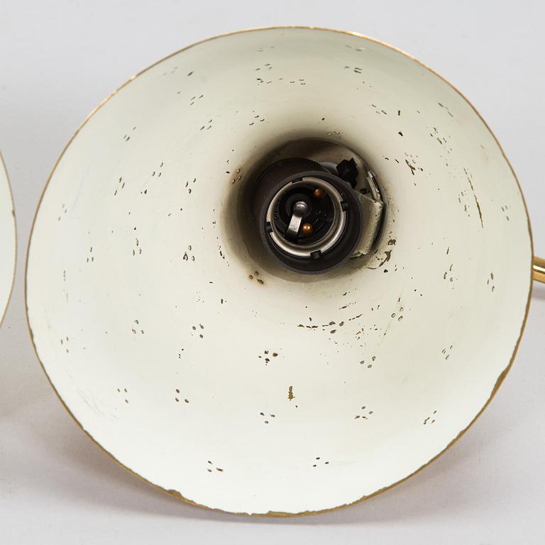 Lisa Johansson-Pape, a pair of mid-20th century '3055' wall lights for Stockmann Orno. Finland.