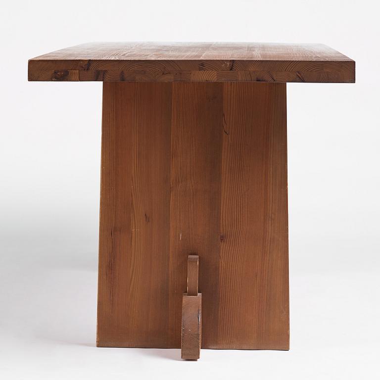 Axel Einar Hjorth, a 'Lovö' stained pine dinner table, Noriska Kompaniet, Sweden 1930s.