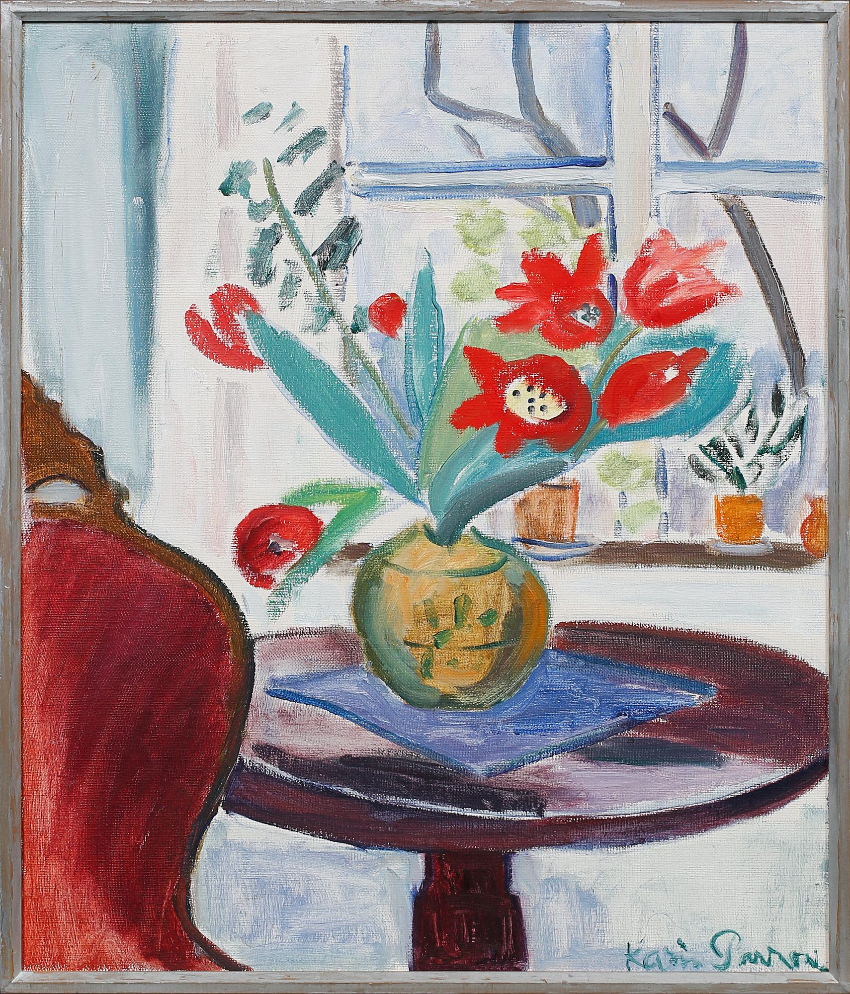 KARIN PARROW, olja på duk, signerad.