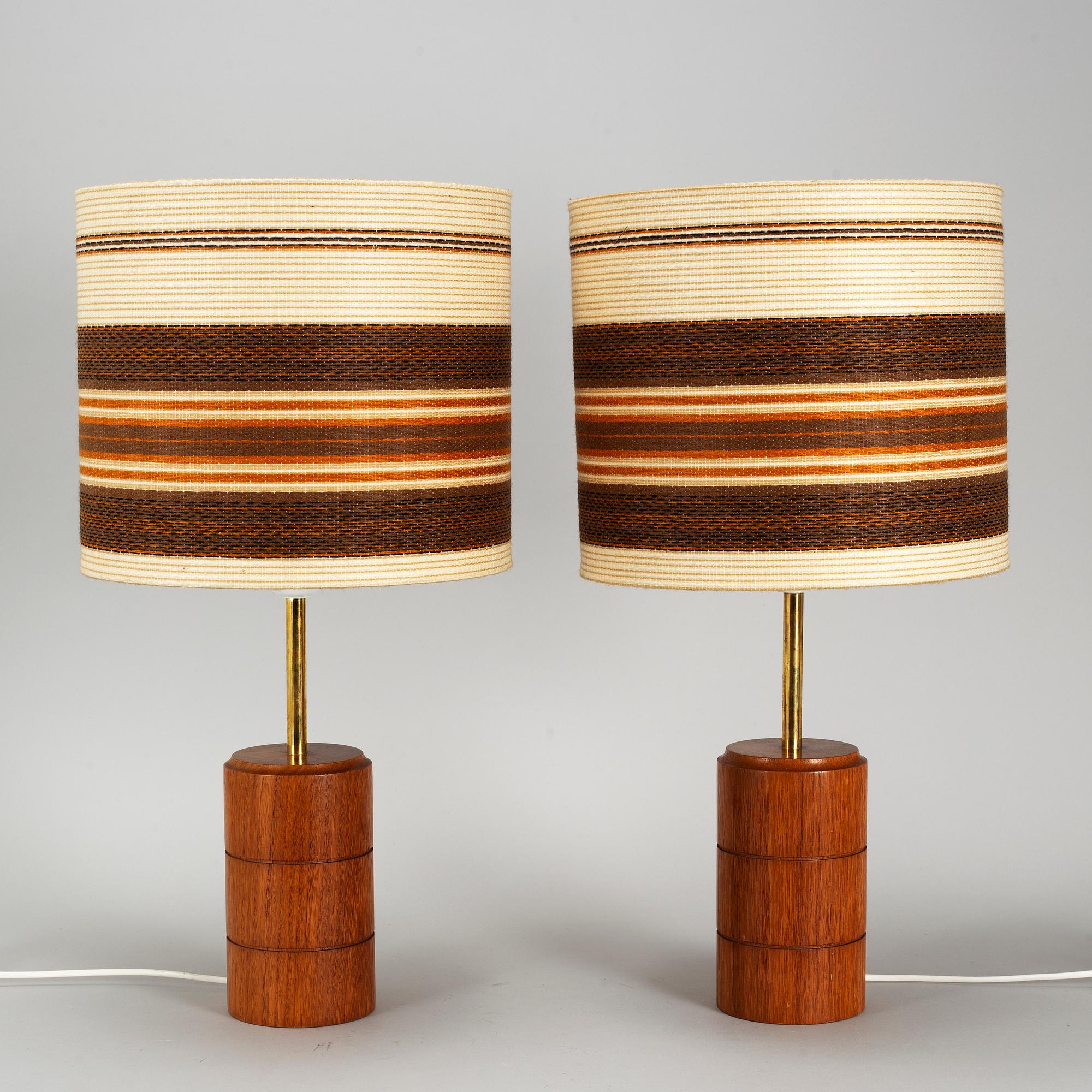 A pair of teak table lights, 1960's.