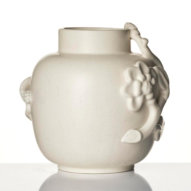 Wilhelm Kåge, vaser, två stycken, "Carrara", keramik, Gustavsberg, 1930-40-tal.
