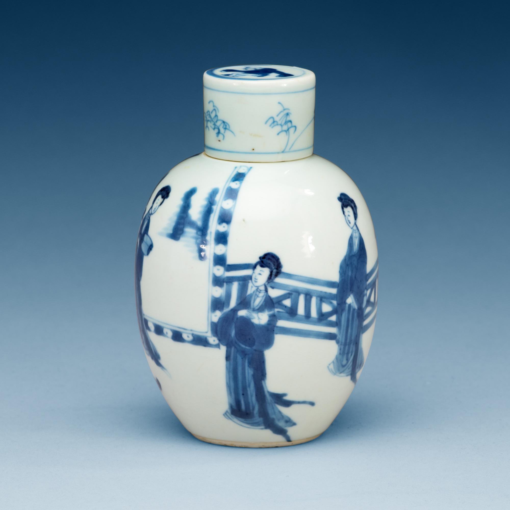 BURK med LOCK, porslin. Qing dynastin, Kangxi (1662-1722), med Chenghua fyra karaktärers märke.