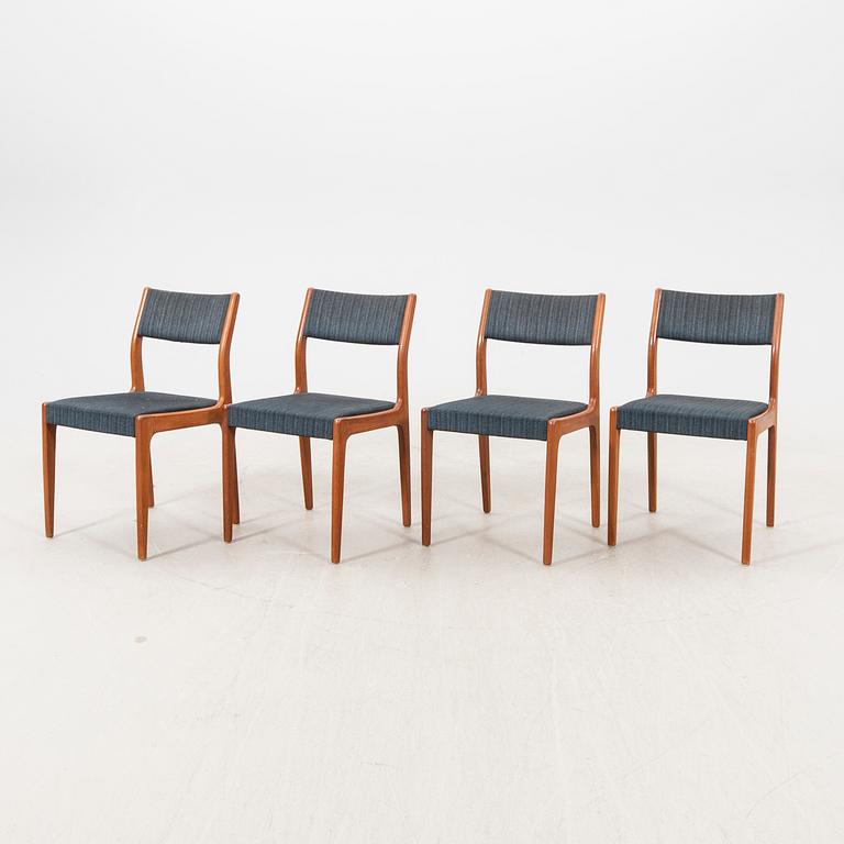 A set of four 1960s teak chairs.