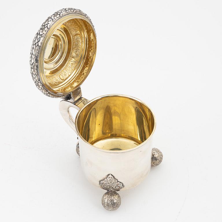 A parcel-gilt silver tankard, GAB, Stockholm, 1923.