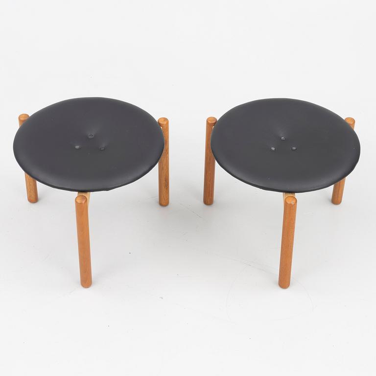 Uno & Östen Kristiansson, a pair of stools, Luxus, Vittsjö Möbelfabrik, Sweden, 1960's.
