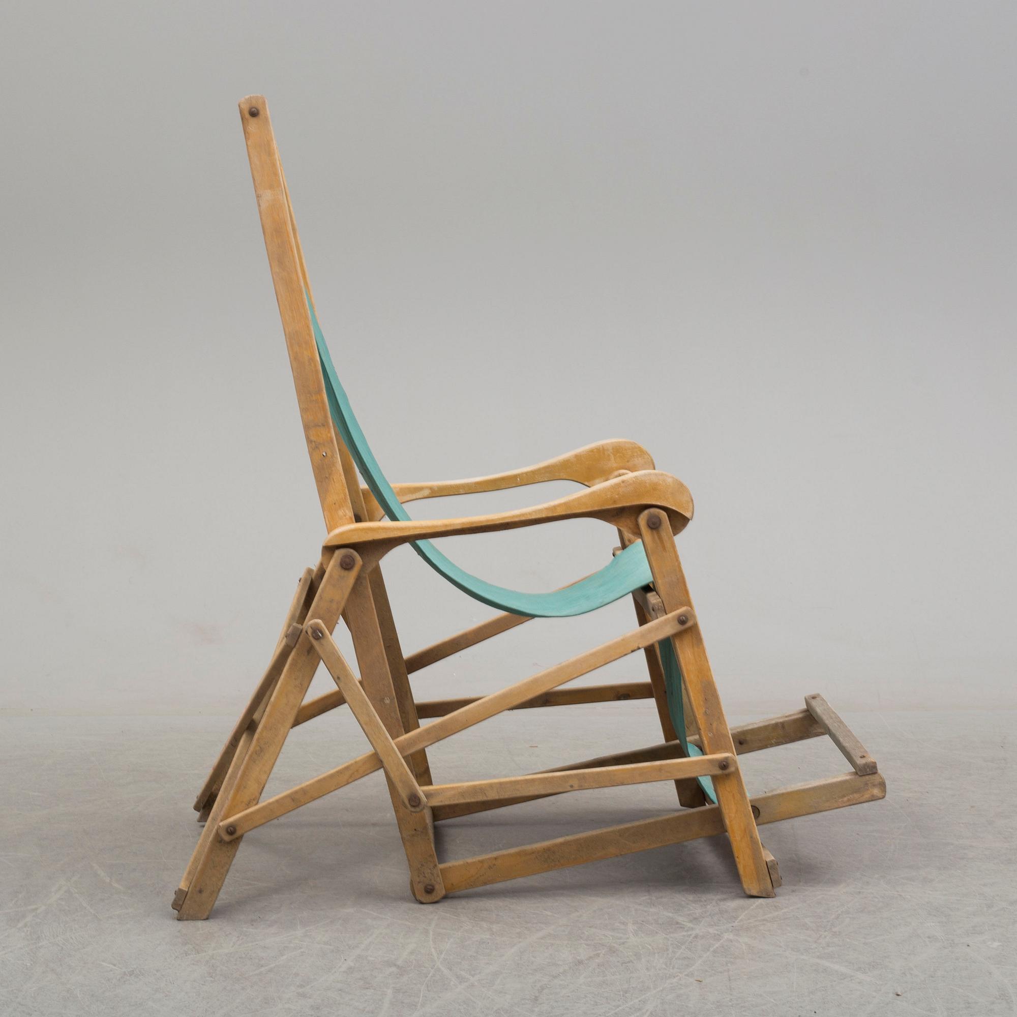 a mid 20th century deck chair.