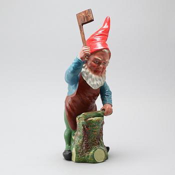 A ceramic gnome, first half of/mid 20th century.