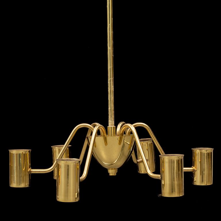 A pair of brass ceiling lights by Hans-Agne Jakobsson, T 372/6, sticker.