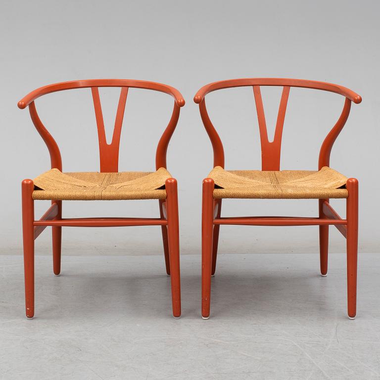 HANS J WEGNER, stolar, 5 stycken, "Y-stolen" Carl Hansen & Son, Danmark. 1900-talets andra hälft.