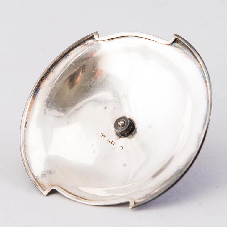 A RUSSIAN SILVER AND GLASS BUTTER DISH, Carl Gustav Ekqvist, Saint Petersburg, 1850s.