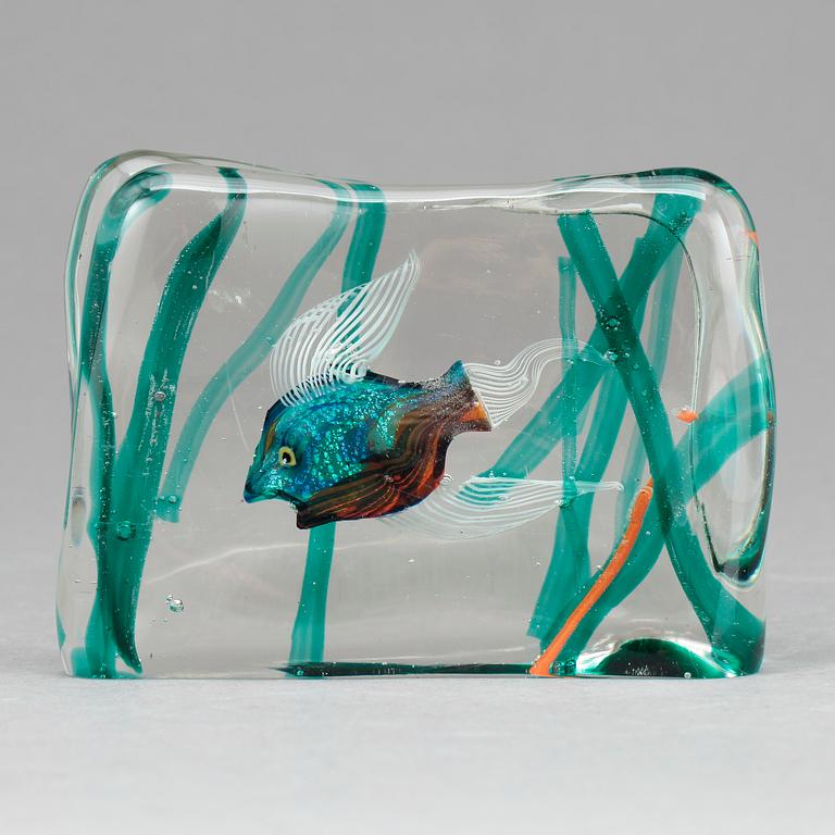SKULPTUR, glas, troligen "Aquarium" Riccardo Licata, Murano, Italien, omkring 1900-talets mitt.