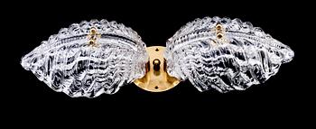 VÄGG/TAKLAMPA, möjligen Carl Fagerlund, Orrefors, 1900-talets andra hälft. Höjd ca 13 cm.