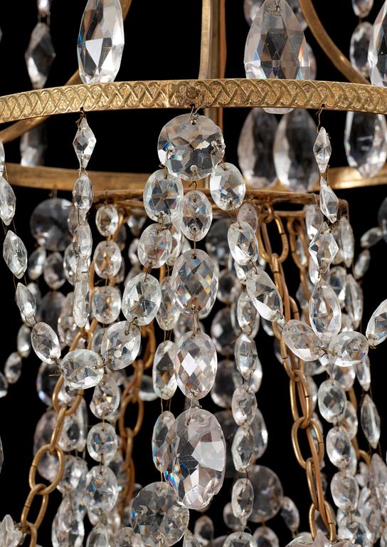 A North European circa 1800 eight-light chandelier.