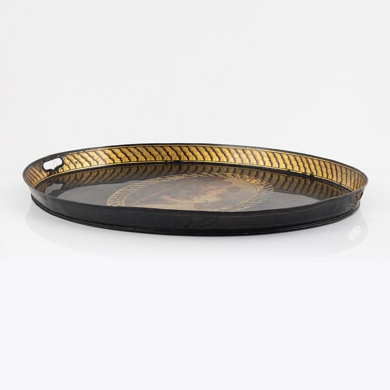 A tole-peinte tray, 19th Century.