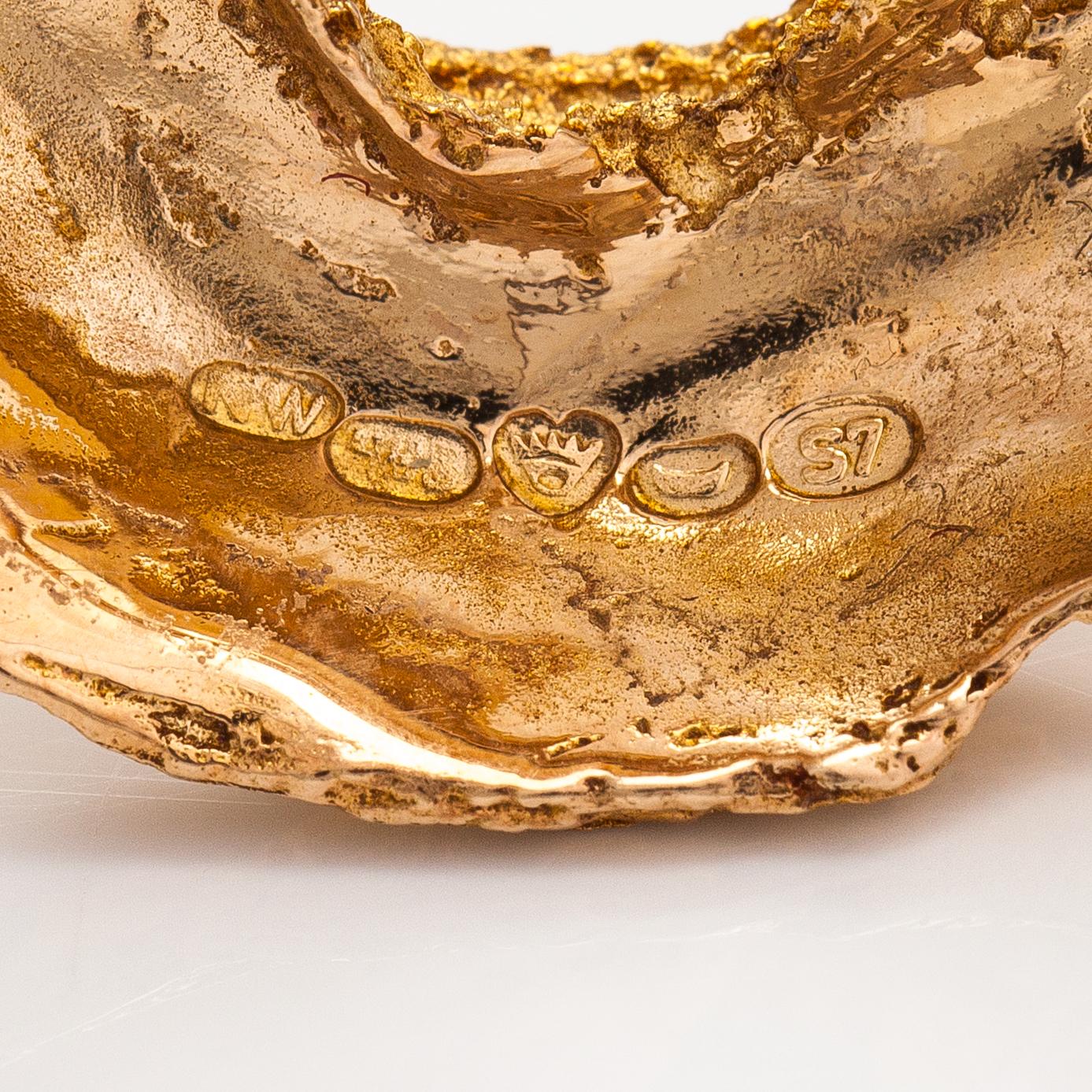 Helky Juvonen, brosch, 14K guld. Westerback, Helsingfors 1971.