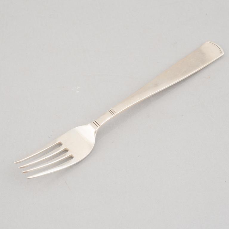 Jacob Ängman, a 65-piece silver cutlery, model 'Rosenholm', GAB, Stockholm and Eskilstuna, including 1957.