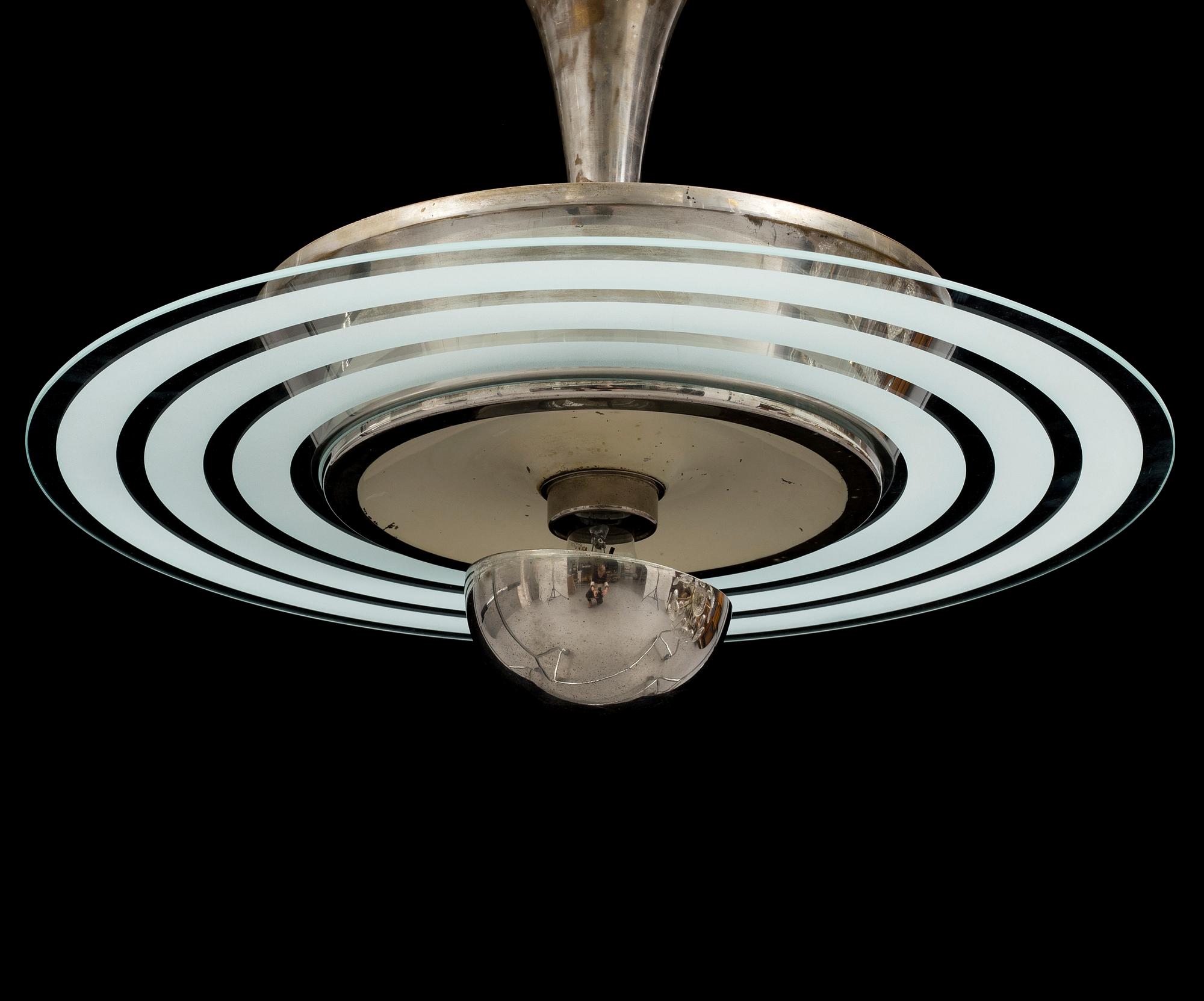 An Art Deco ceiling light, 1920 / 1930s. Height ca 60 cm.