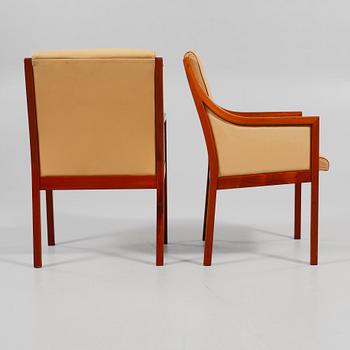 KARMSTOLAR, ett par, Karl-Erik Ekselius, JOC Möbler, Vetlanda, 1980-tal.