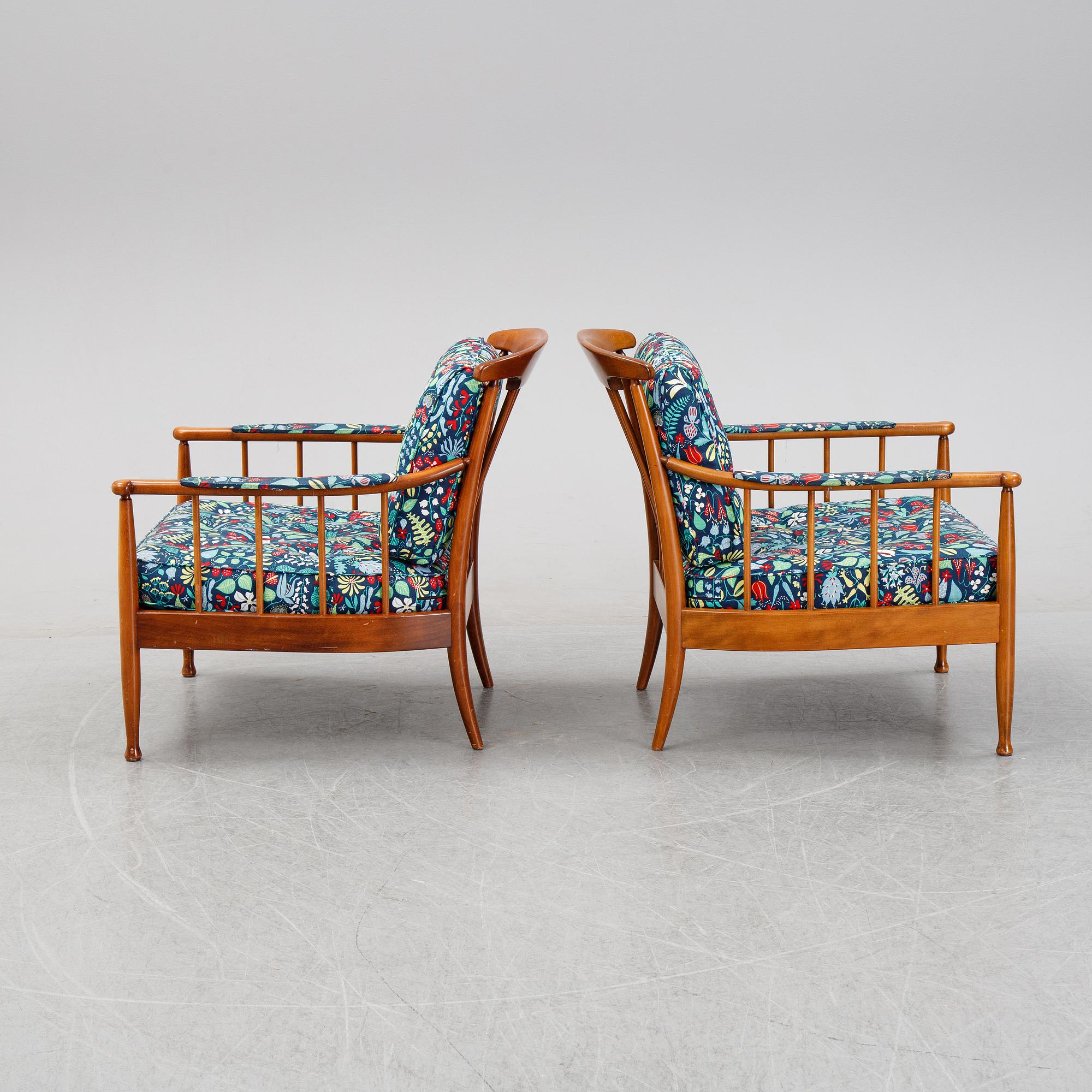 A pair of 'Skrindan' armchairs by Kerstin Hörlin-Holmquist for OPE möbler.