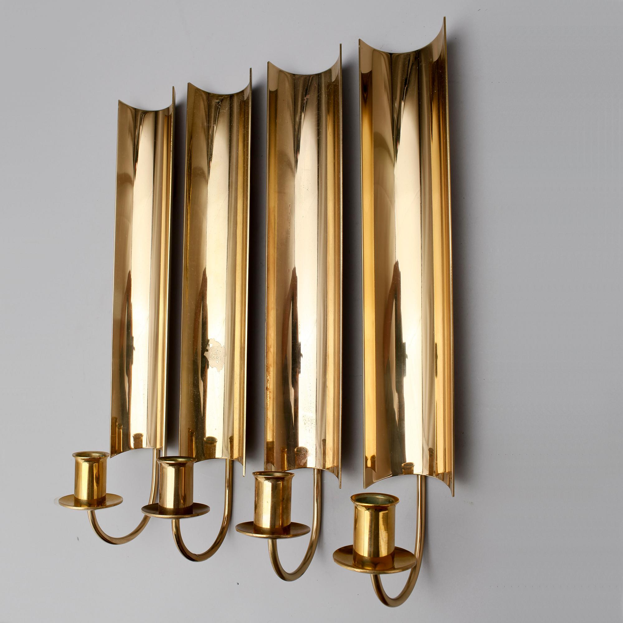 VÄGGLJUSSTAKAR, 4 st, Reflex", Pierre Forsell, Skultuna, 1900-talets fjärde kvartal.