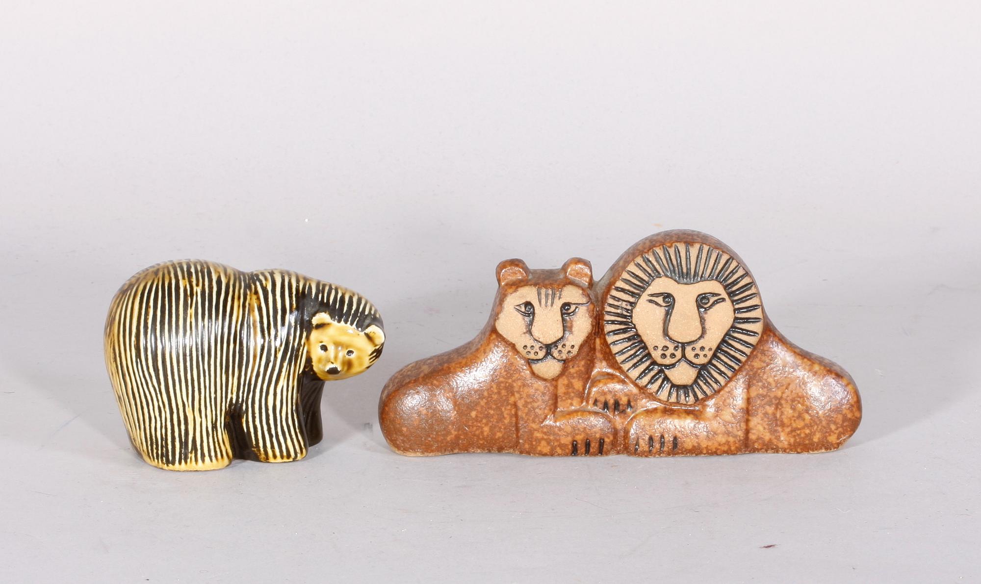 FIGURINER, 2 st. Stengods. Lisa Larson, Gustavsberg.