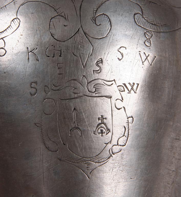 BÄGARE MED LOCK, silver. Trol Ryssland /Polen 1700-tal.