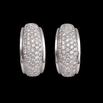 EARCLIPS, brilliant cut diamonds, tot. app. 2 cts.