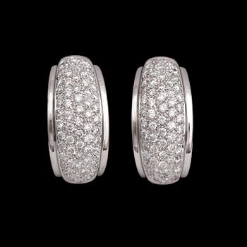 265. EARCLIPS, brilliant cut diamonds, tot. app. 2 cts.