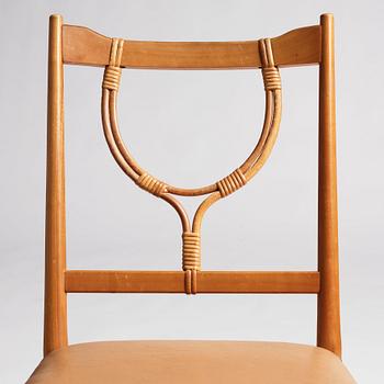 Josef Frank, a set of four cherry wood chairs, Svenskt Tenn, Sweden 1950s-1960s, model 2238.