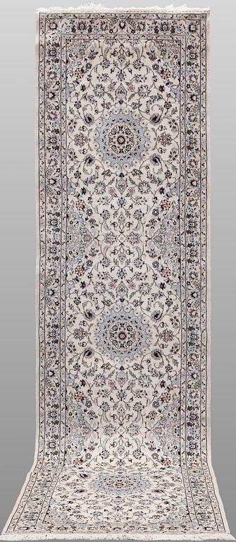 A Nain part silk runner carpet, 342 x 81 cm.