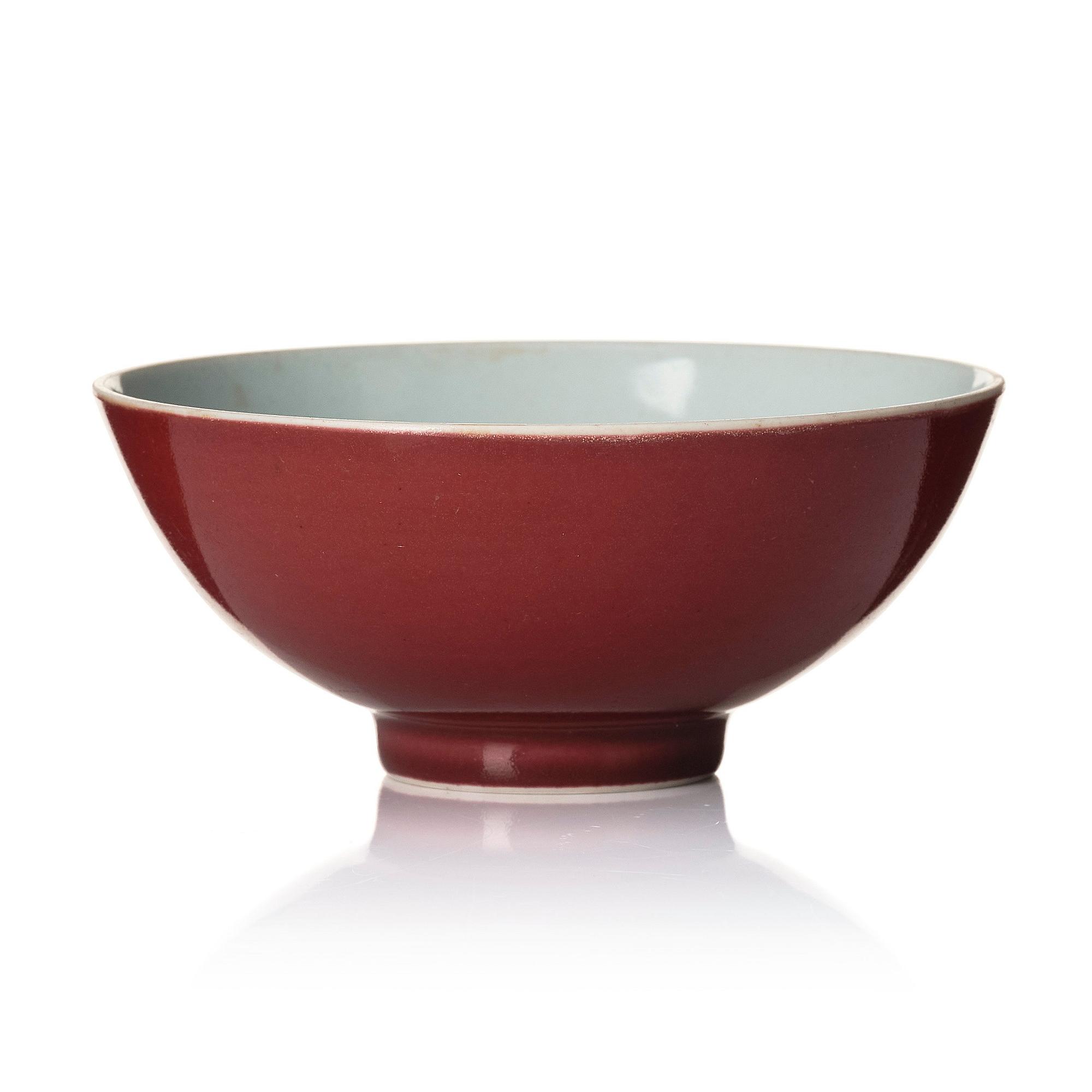 An copper-red glazed bowl, Qing dynasty, Yongzheng mark and of the period (1723-35).