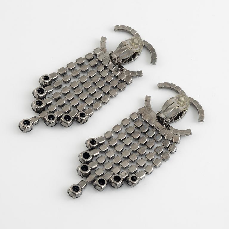 Chanel, a pair of silvermetal and rhinestone earrings, 2018.