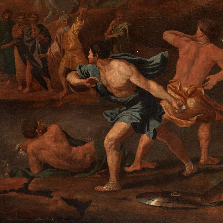 NICOLAS POUSSIN, hans efterföljd. Osignerad. Duk 74 x 98 cm.