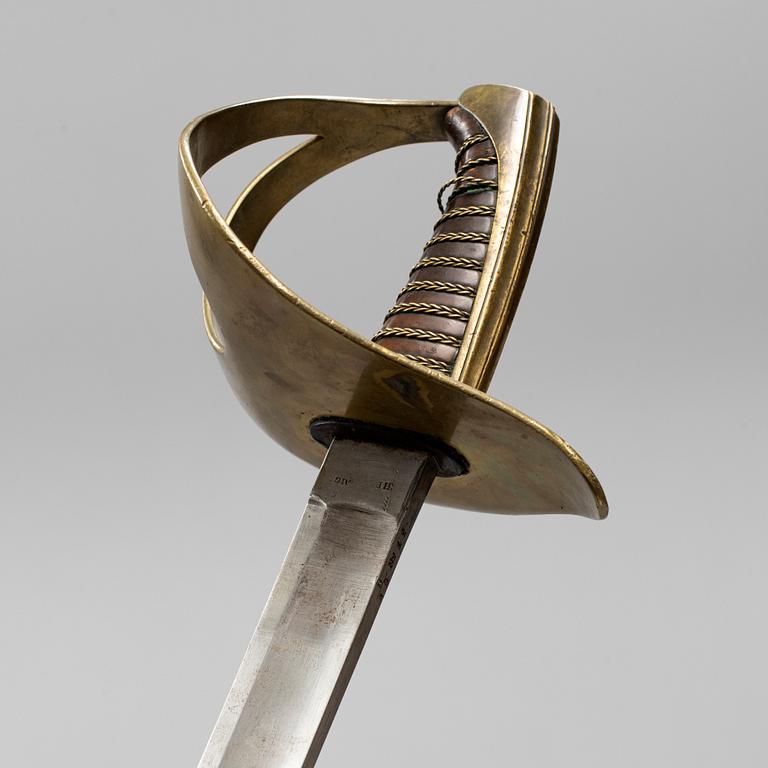 A Swedish cavalry sword 1854 pattern with scabbard.